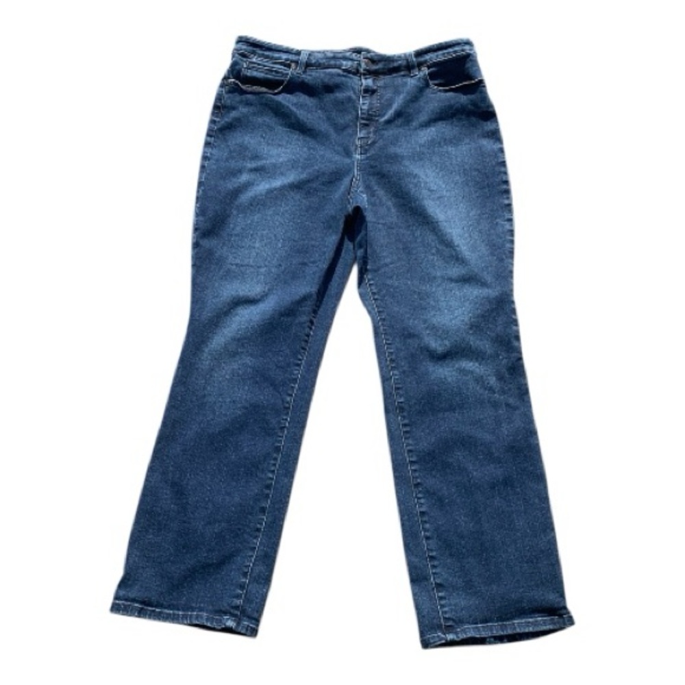 Talbots Flawless Fit High Waist Straight Leg Denim‎ Blue Jeans Classic Size 16P